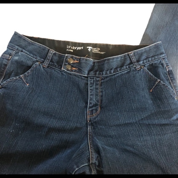 Lane Bryant Flare Med Wash Jeans Sz. 16X32 Tighter Tummy Fit Casual Slimming - Picture 7 of 7